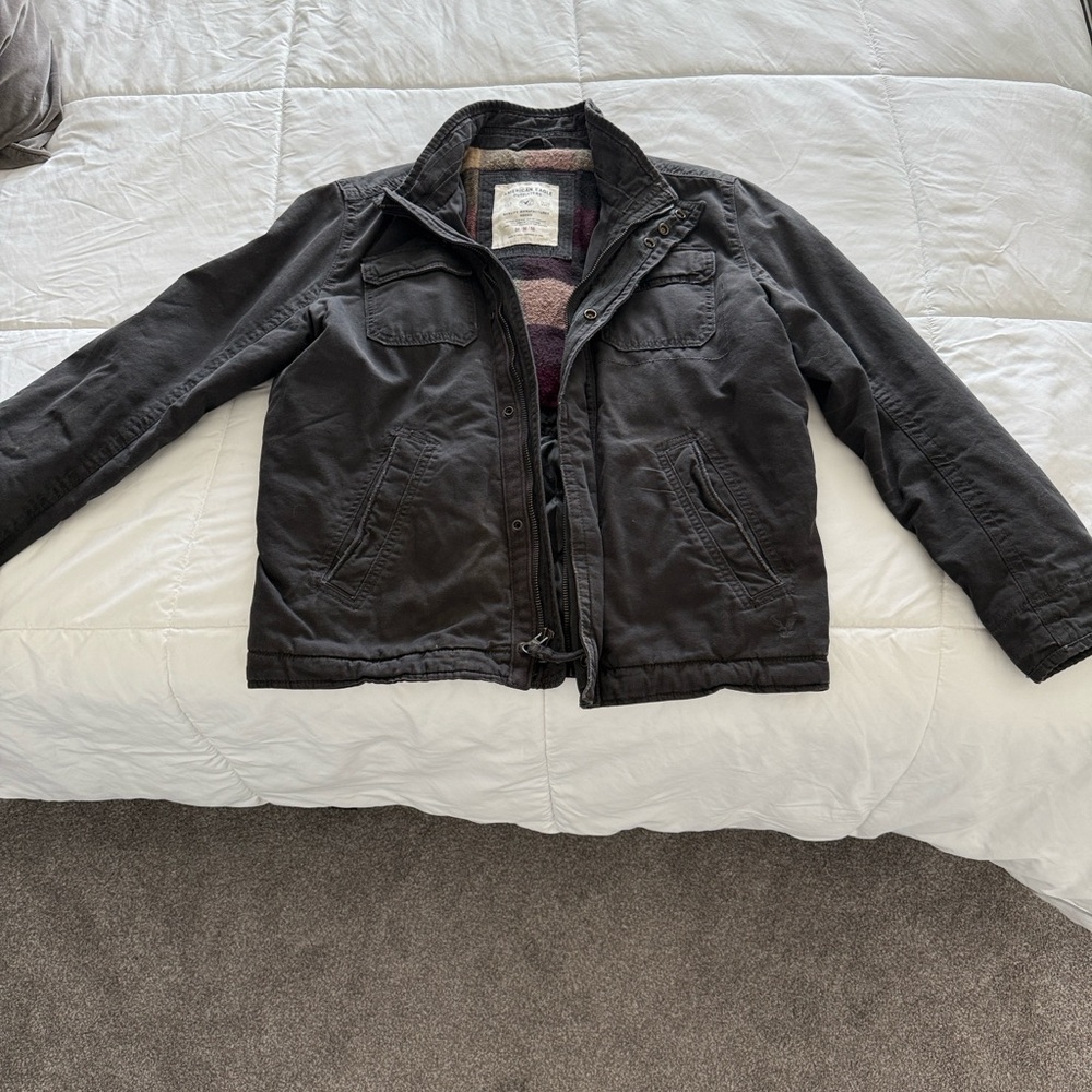 American Eagle Outfitters Dark Gray Military Jacket